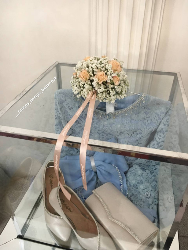 گل آرایی باکس بله برون/چیدمان وپارچه آرایی داخل باکس بله برون